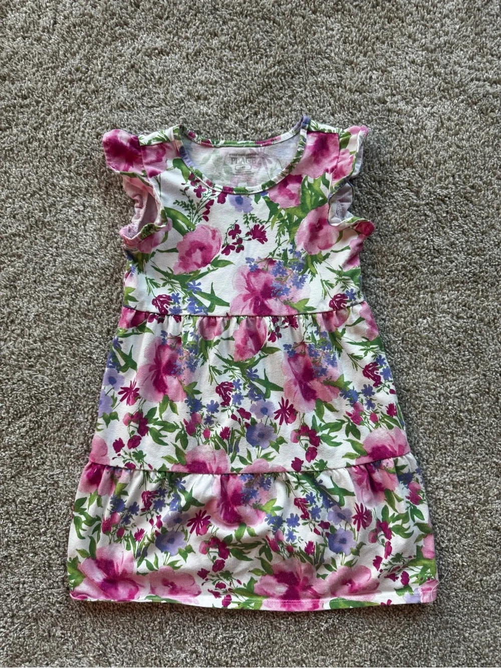 Girls Dress Lot 4T Dress Bundle Stripe Sundress & Pink Floral Ruffle Dress Set